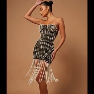 Fashion nova Eloise pearl bondage dress- size 2X